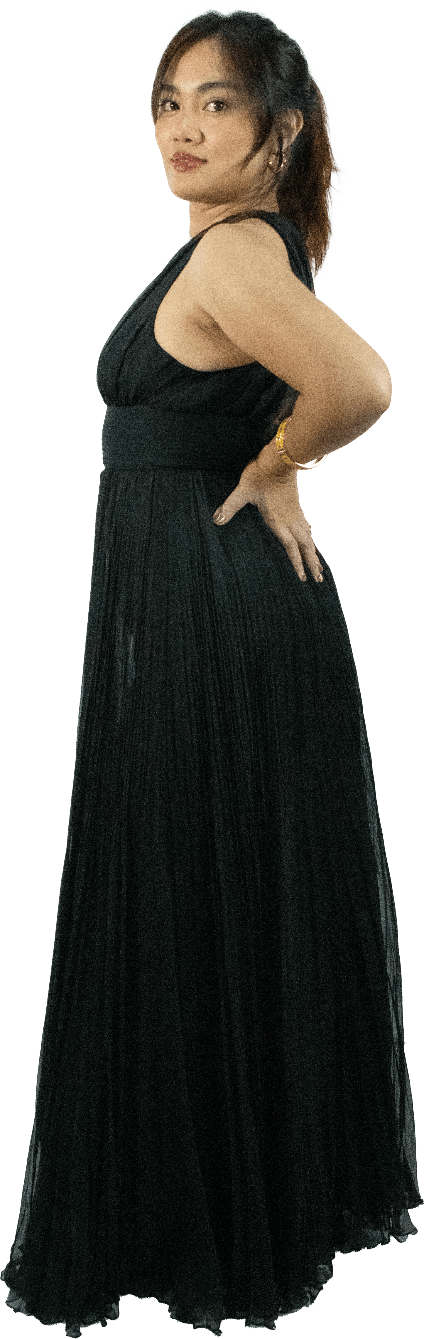 Versace Pleated Ruffled Halter Gown