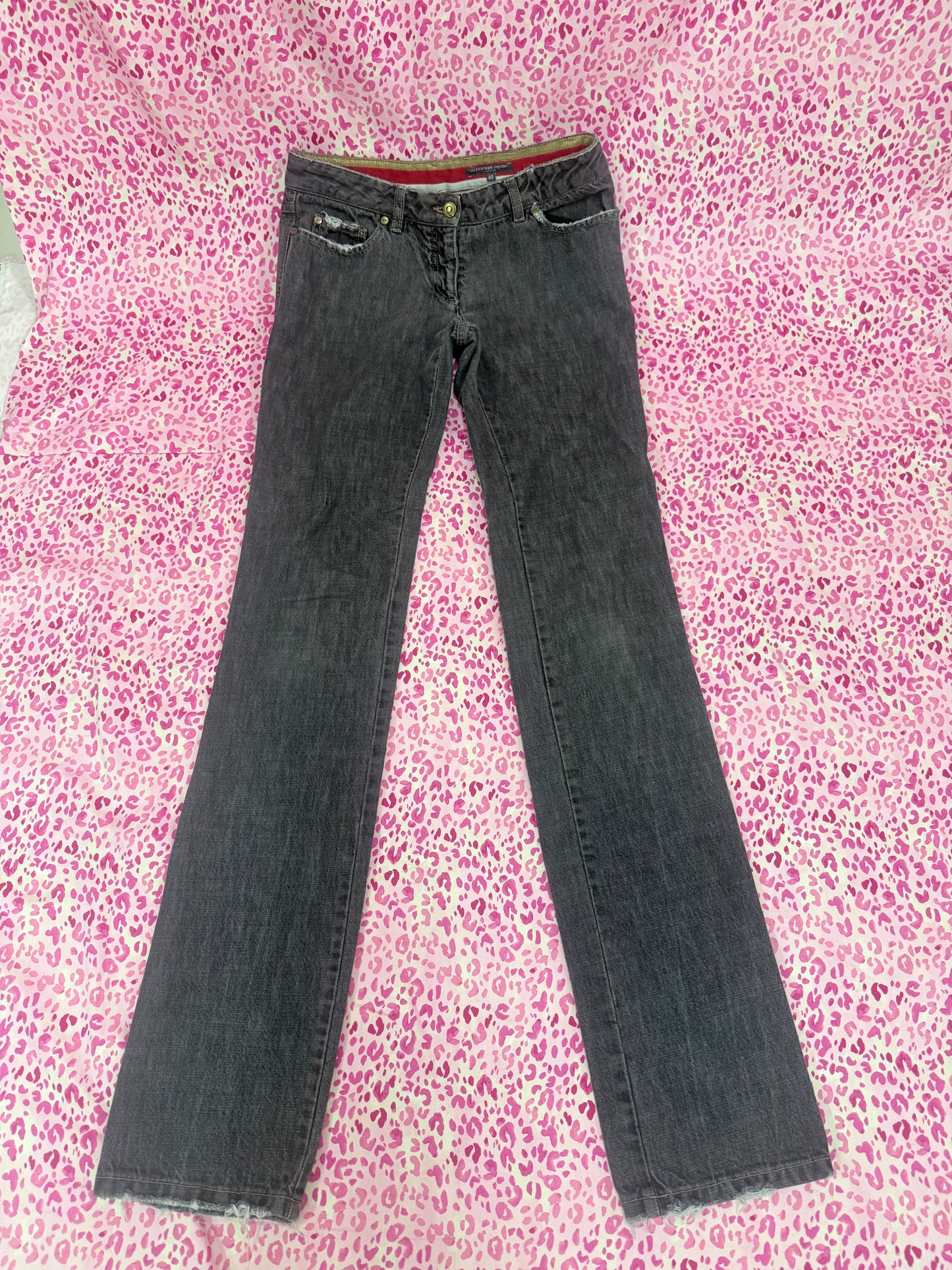 Alexander McQueen Distressed Low Rise Jeans