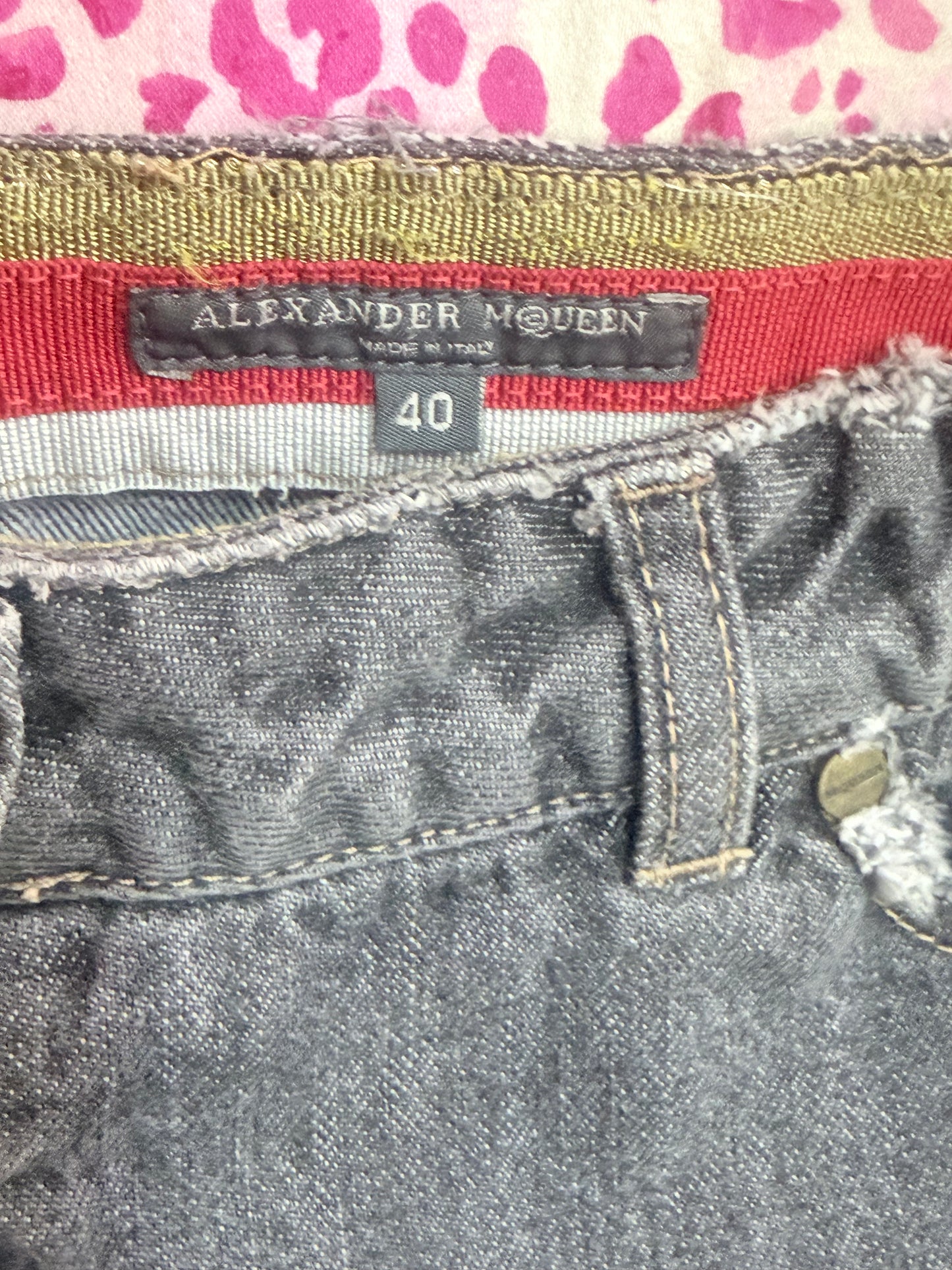 Alexander McQueen Distressed Low Rise Jeans