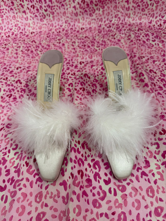 Jimmy Choo Feather Mules