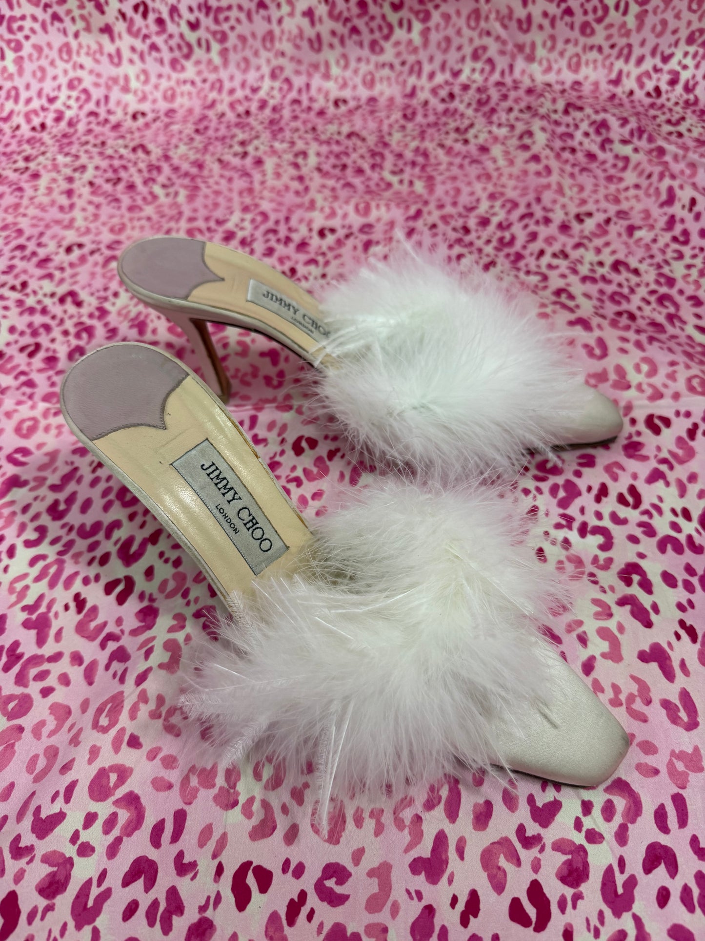 Jimmy Choo Feather Mules