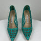 Manolo Blahnik Cutout Turquoise Pumps