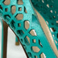 Manolo Blahnik Cutout Turquoise Pumps