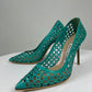 Manolo Blahnik Cutout Turquoise Pumps