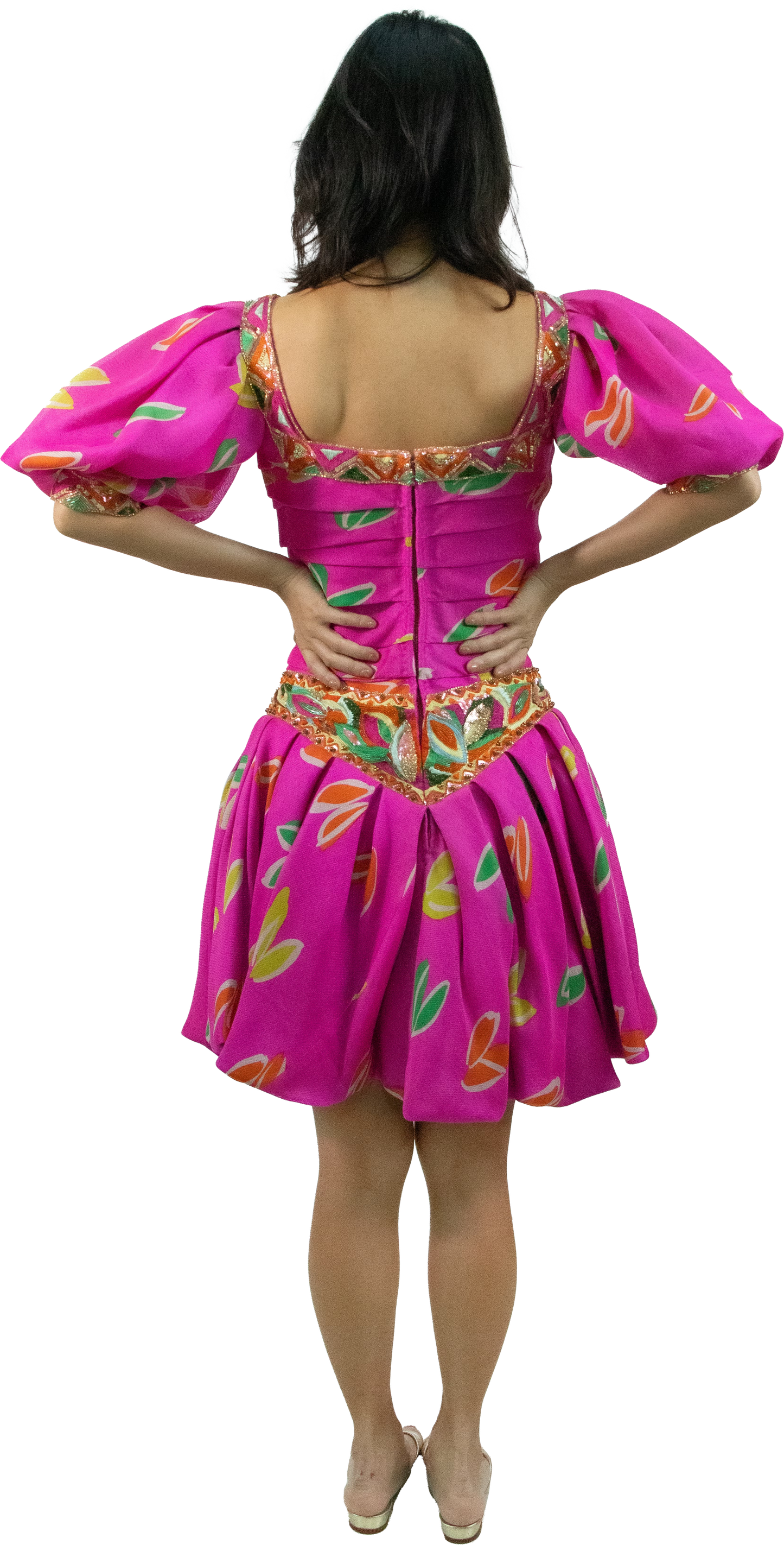 Emanuel Ungaro Couture Mesh 80s Printed Dress