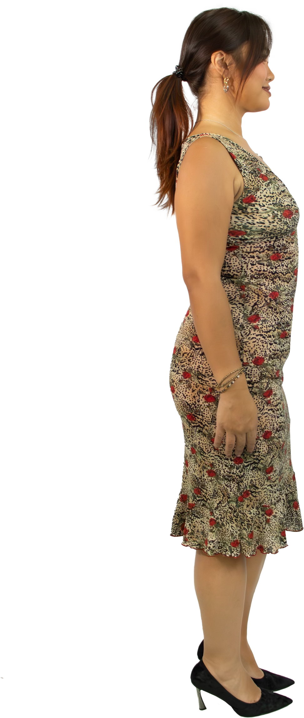 Naf Naf Leopard and Rose Print Dress