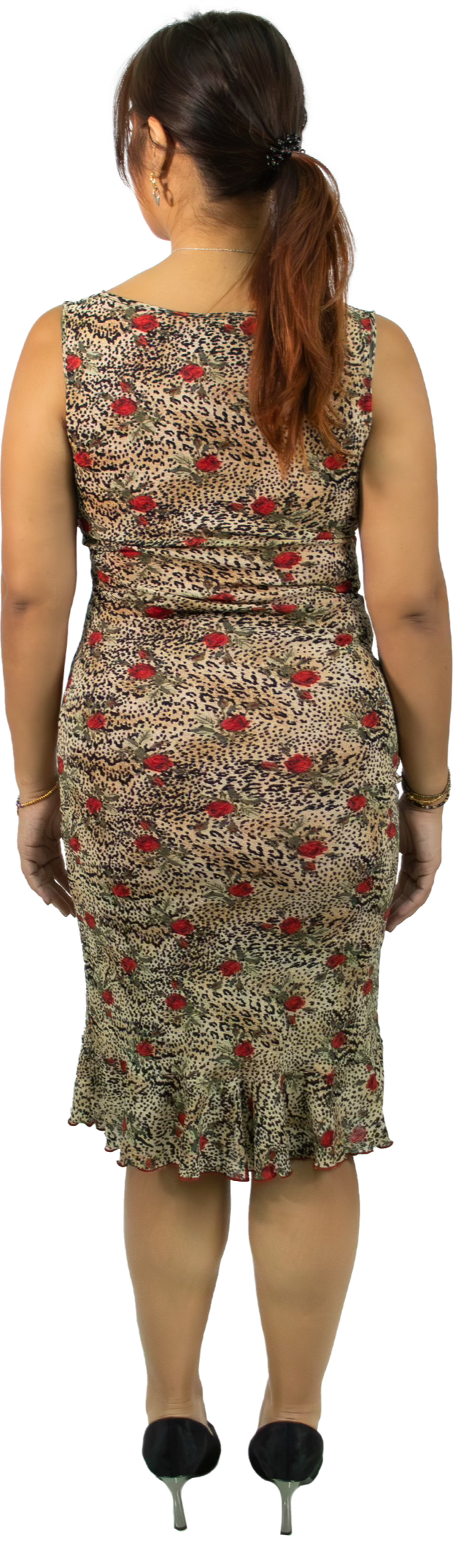 Naf Naf Leopard and Rose Print Dress