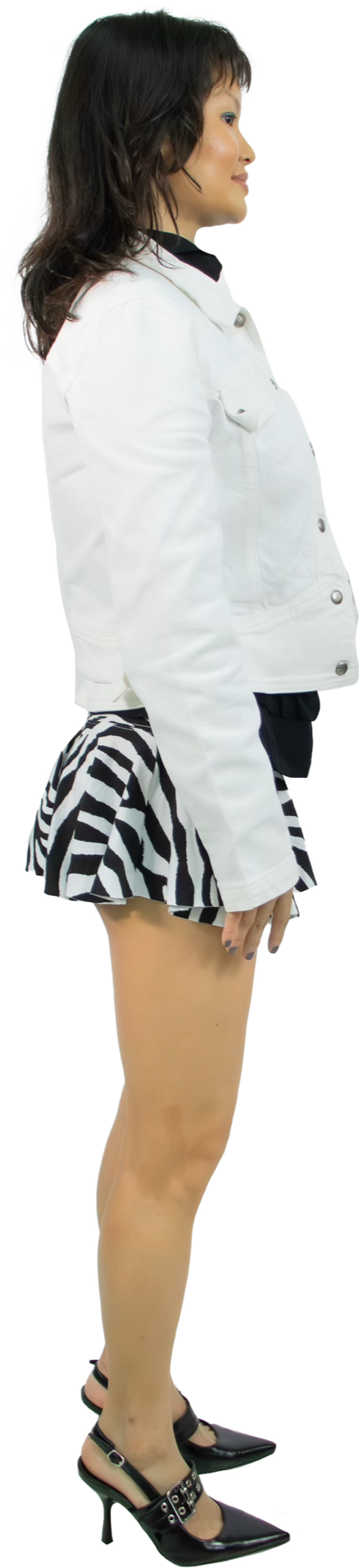 Blockout White Denim Jacket