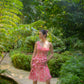 Indonesian Designer Rose One Shoulder Dress