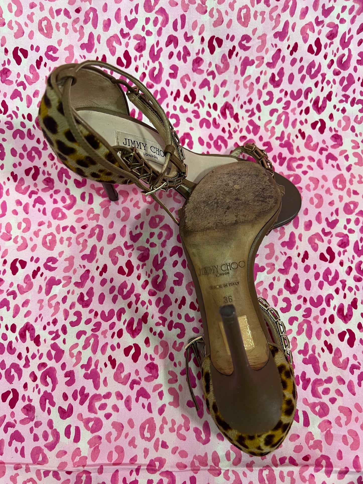 Jimmy Choo Ponyhair Studded Heels