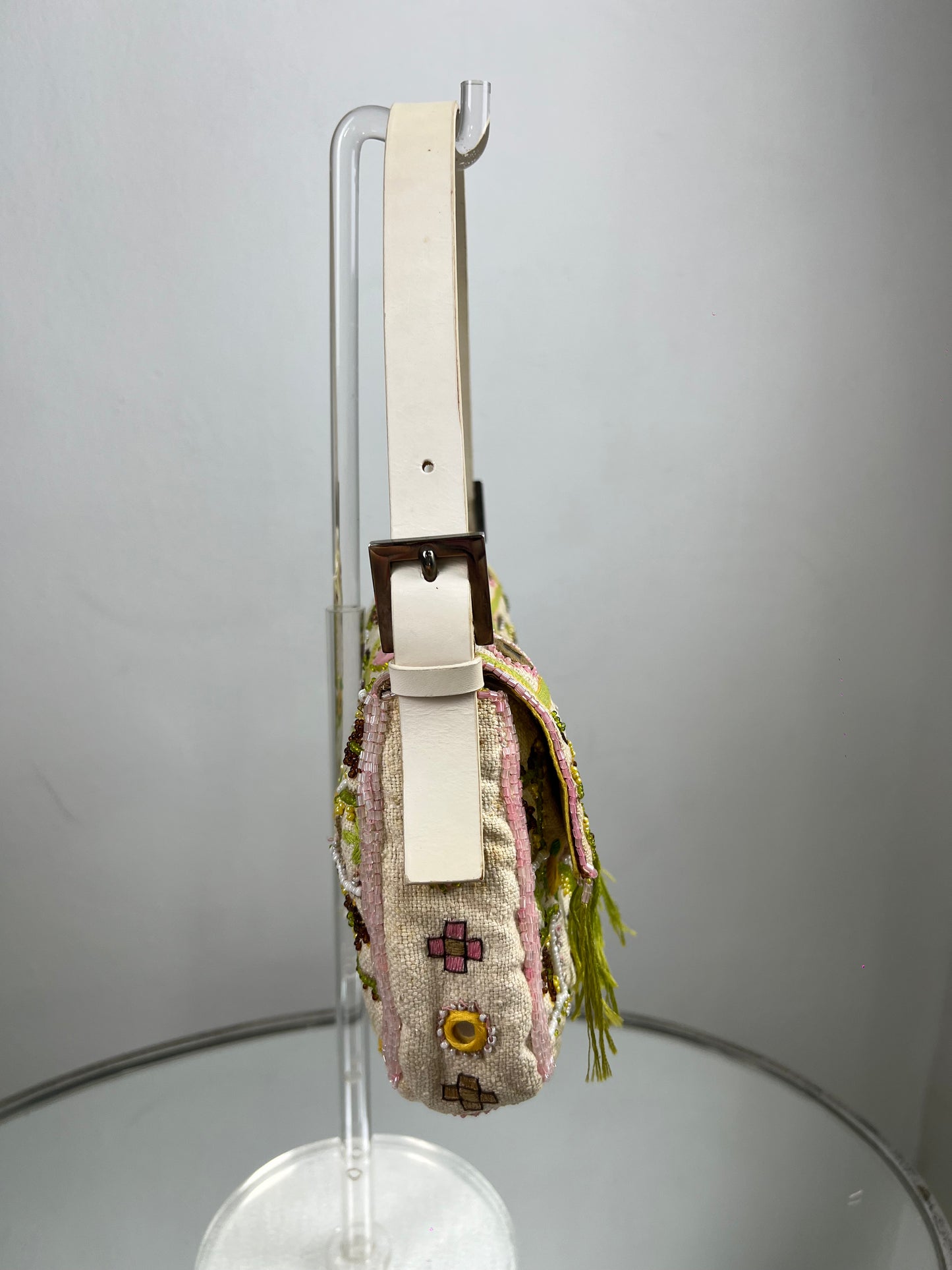 Fendi Beaded Mirrored Fringe Baguette
