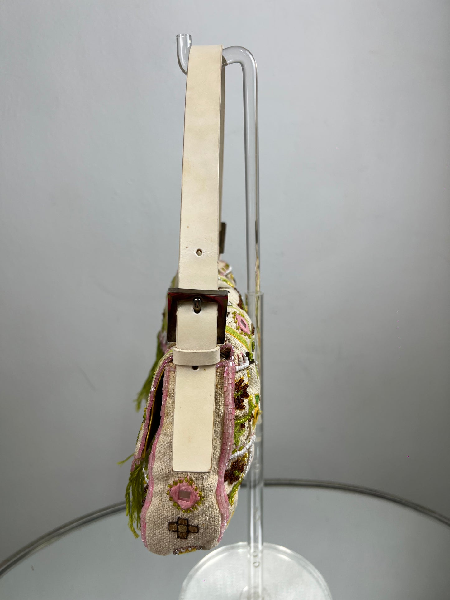 Fendi Beaded Mirrored Fringe Baguette