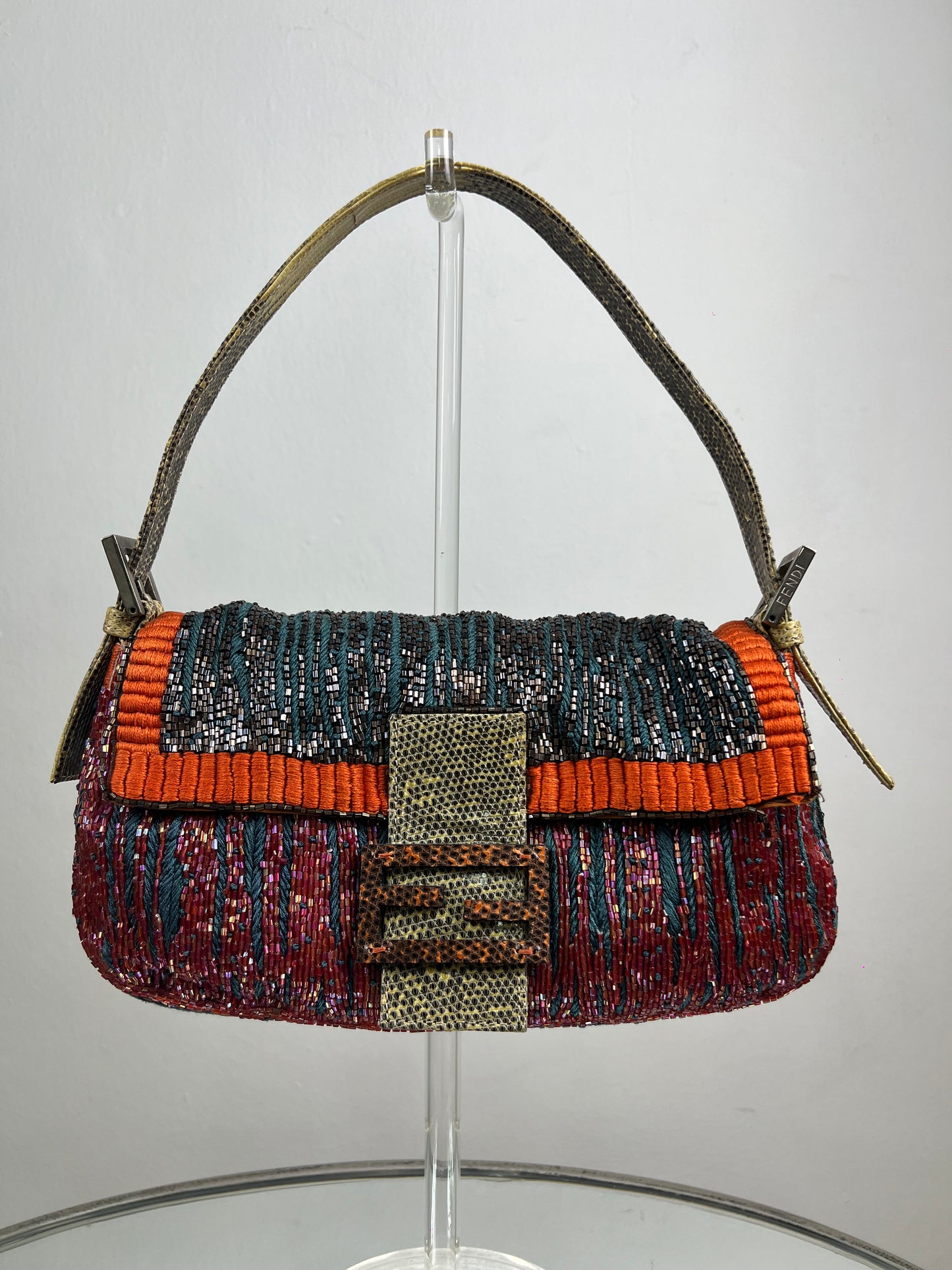 Fendi Beaded Striped Baguette