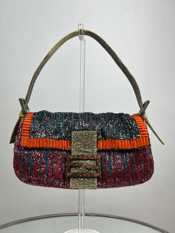 Fendi Beaded Striped Baguette
