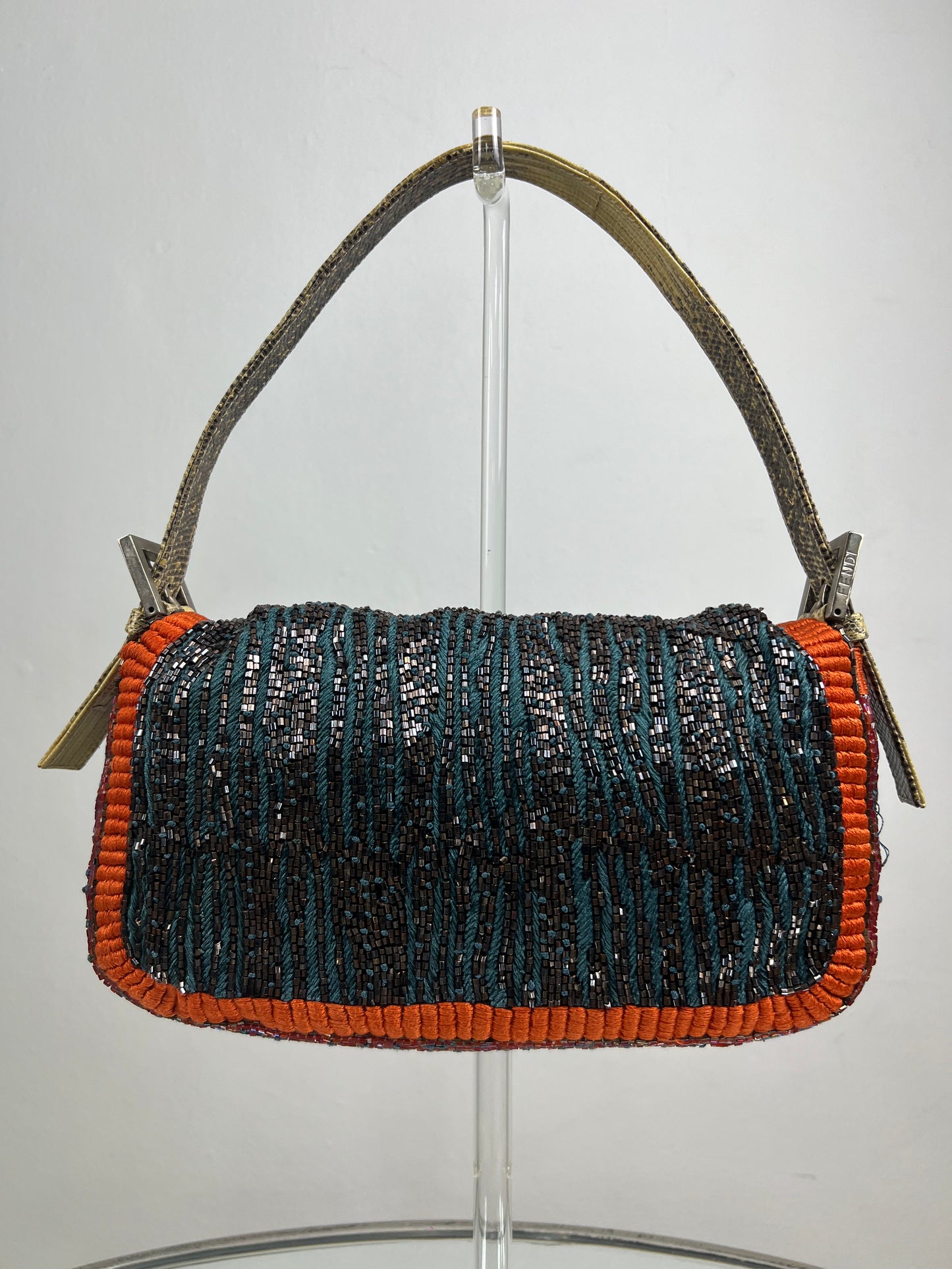 Fendi Beaded Striped Baguette