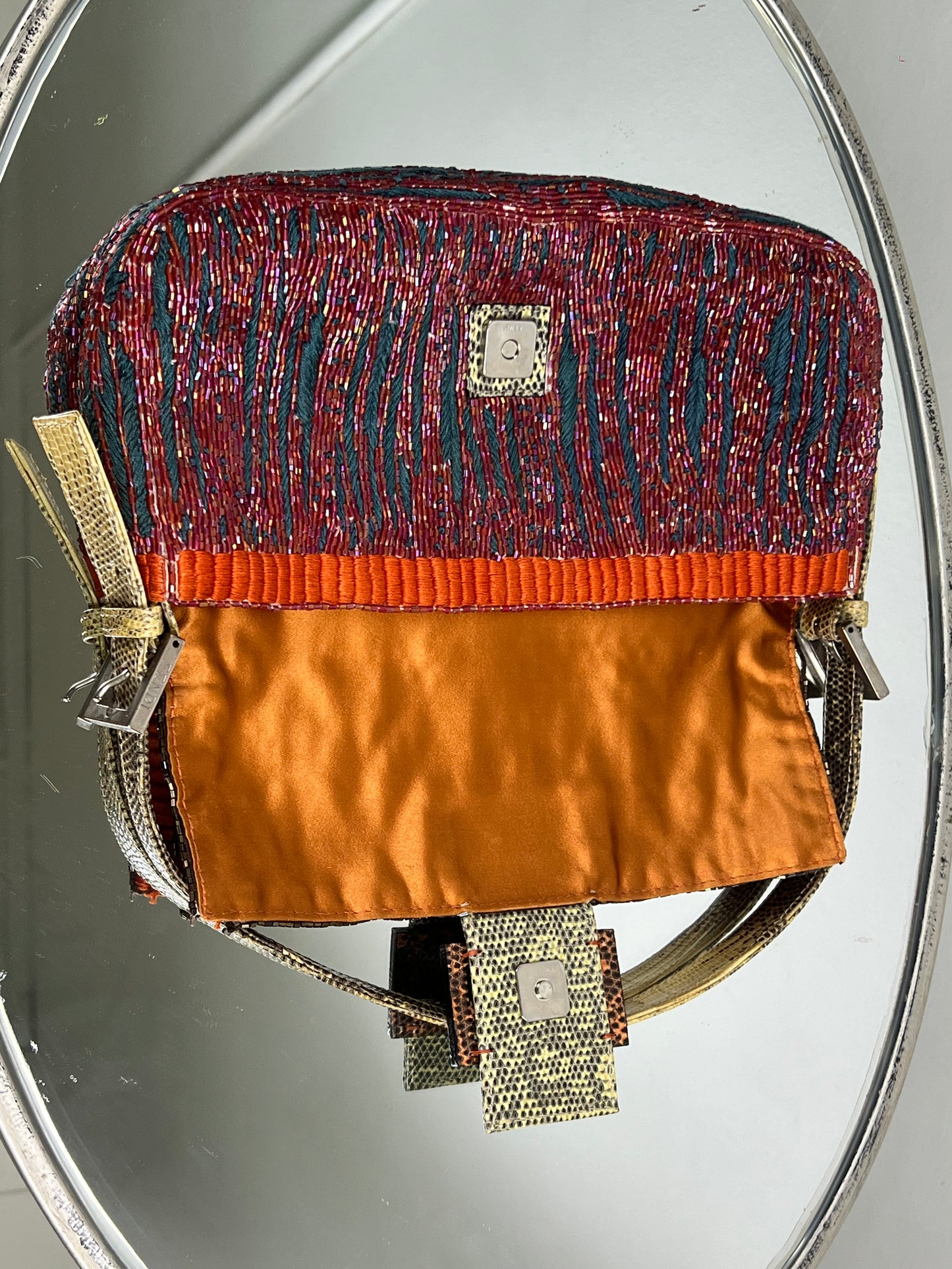 Fendi Beaded Striped Baguette