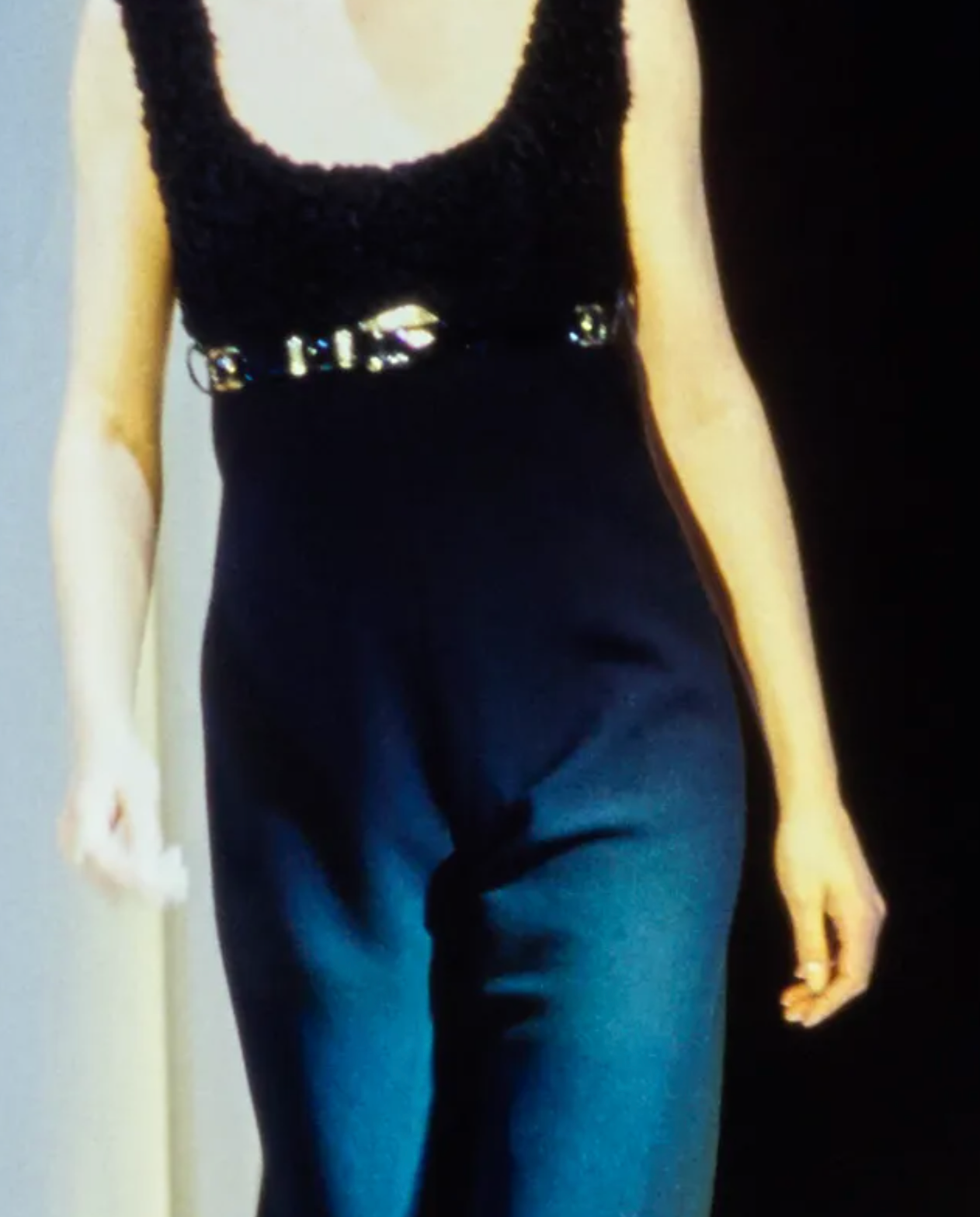 Versace Satin Medusa Rhinestone Belt