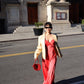'60s Neon Red Slip Dress