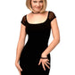 Sabrina Black Mesh Cap Sleeve Dress