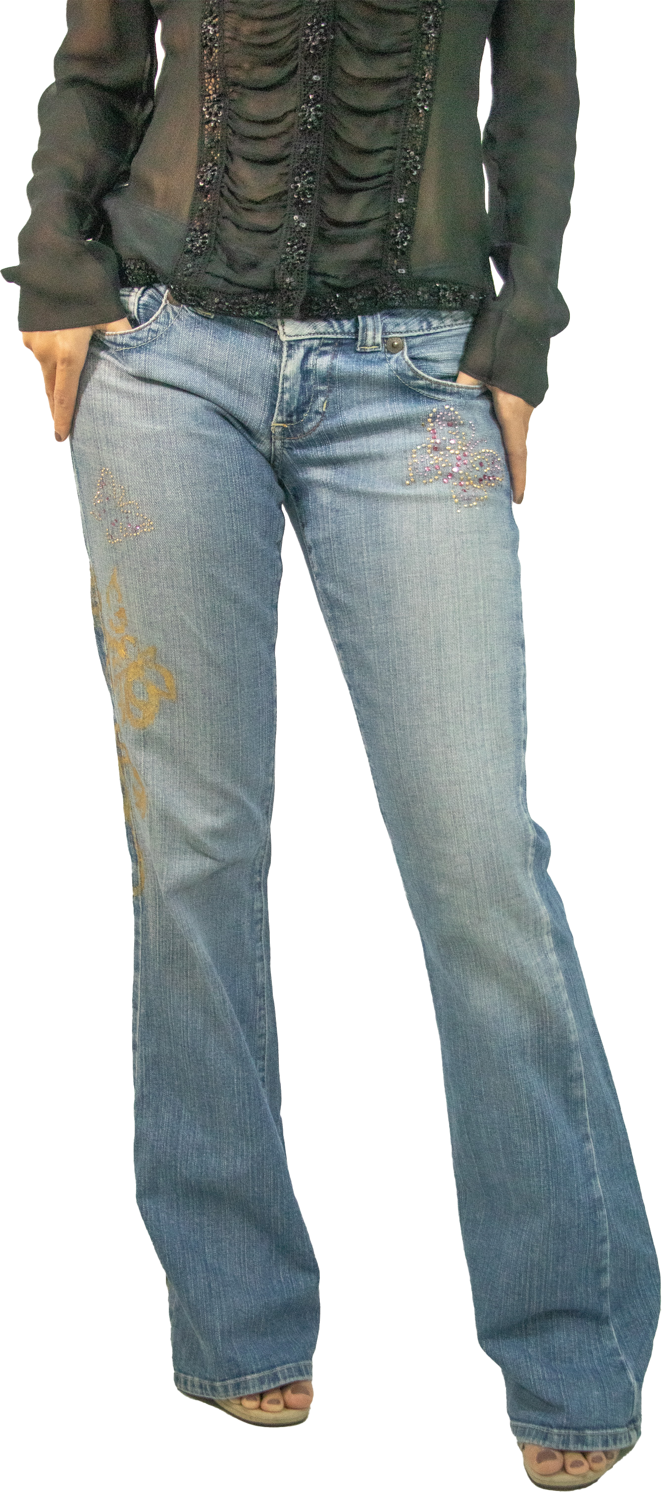 Guess Butterfly Low Rise Bootcut Jeans