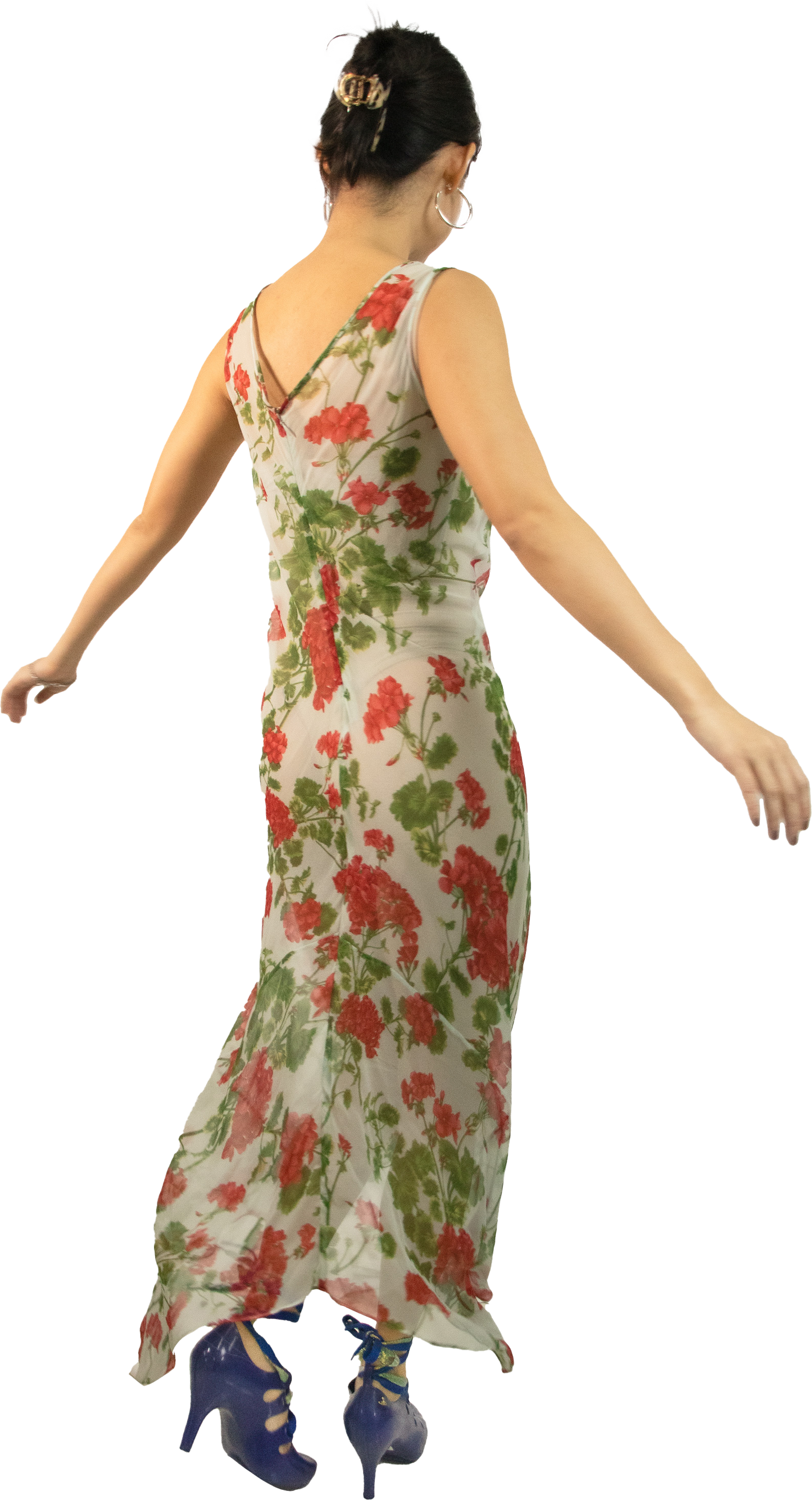 Vintage ‘00s Red Flowers Dress