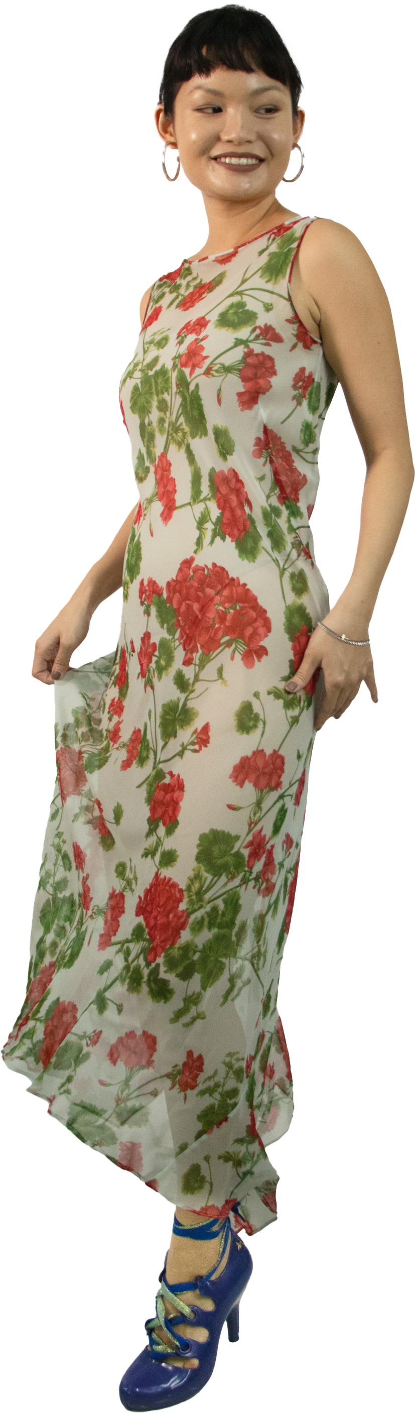 Vintage ‘00s Red Flowers Dress