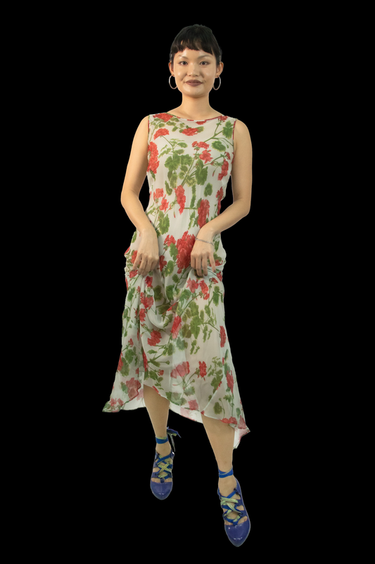 Vintage ‘00s Red Flowers Dress