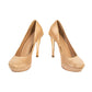 Herve Leger Nude Satin Platform Pumps